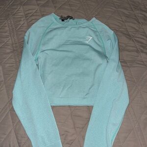 Gymshark light blue long sleeve crop top